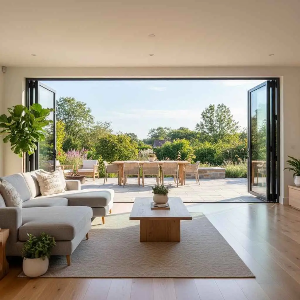 interior living room with sliding doors opening to patio