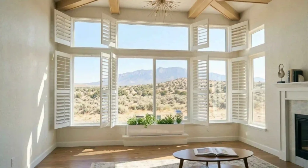 bright living room with large energy efficient windows and natural light.