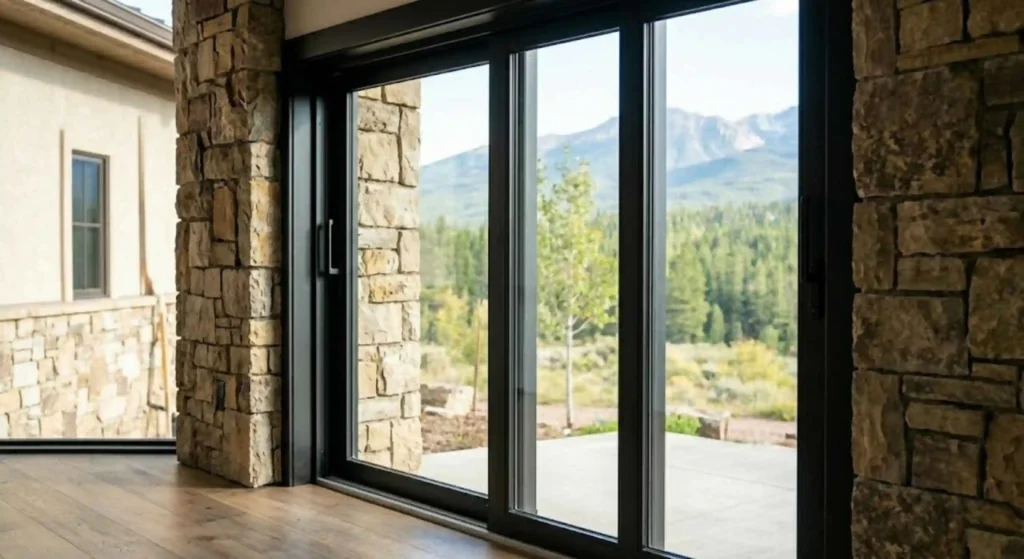 finished, high quality sliding door installation