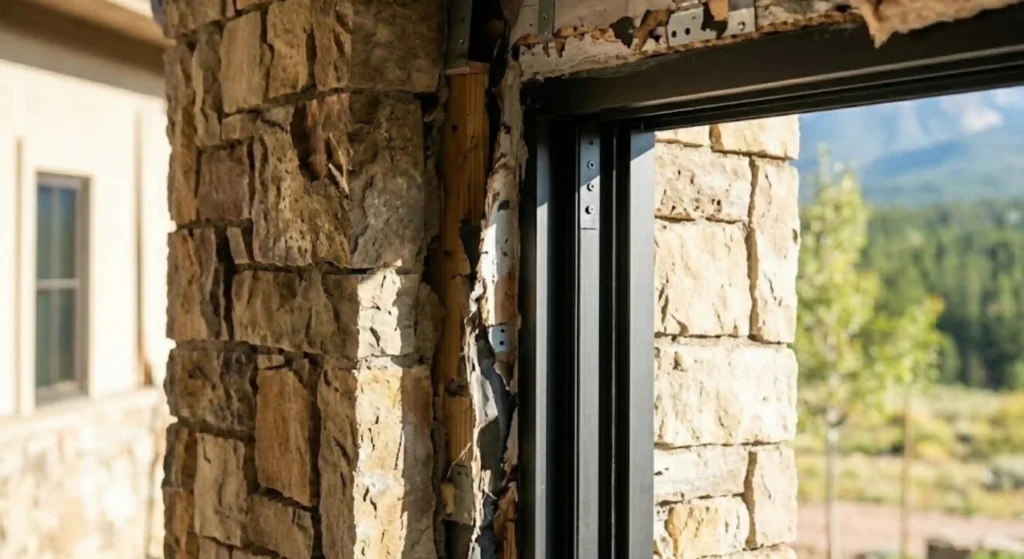 poorly installed door with gaps