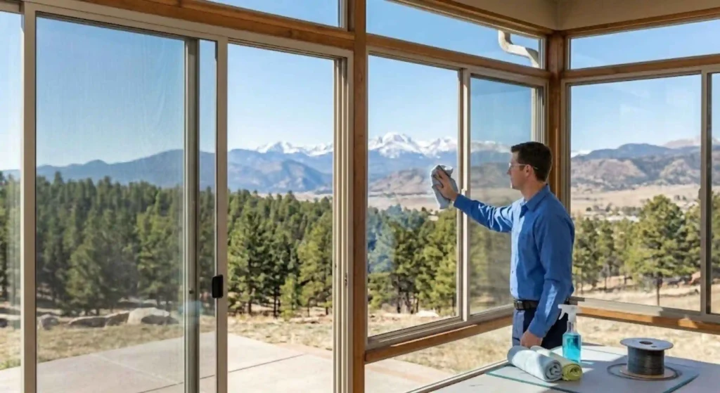 clean window with new screen