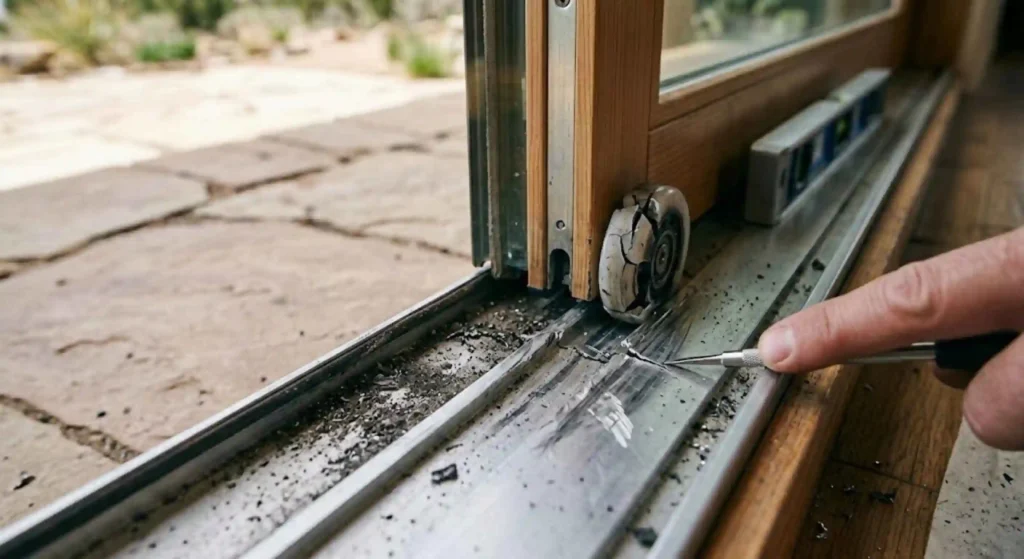 damaged rollers or track