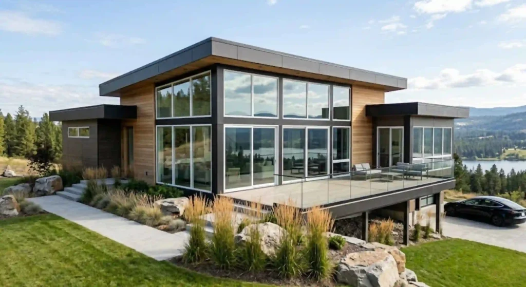 modern home with upgraded windows