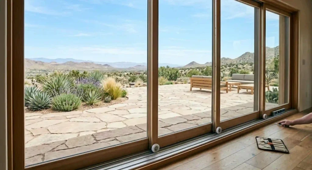 smooth, modern sliding patio door
