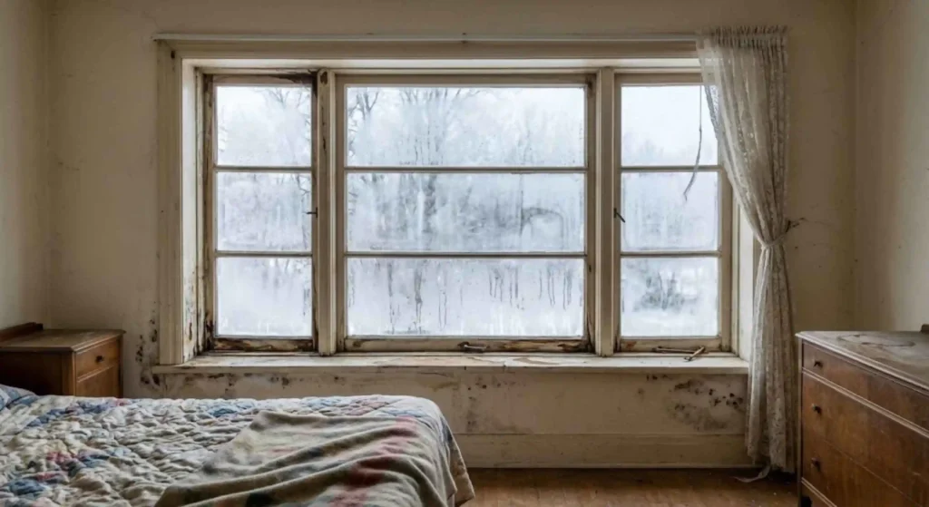 drafty or fogged old window