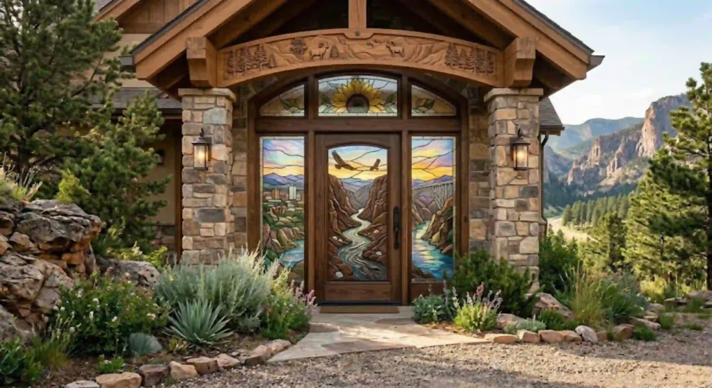 Custom front door design improving curb appeal in Canon City