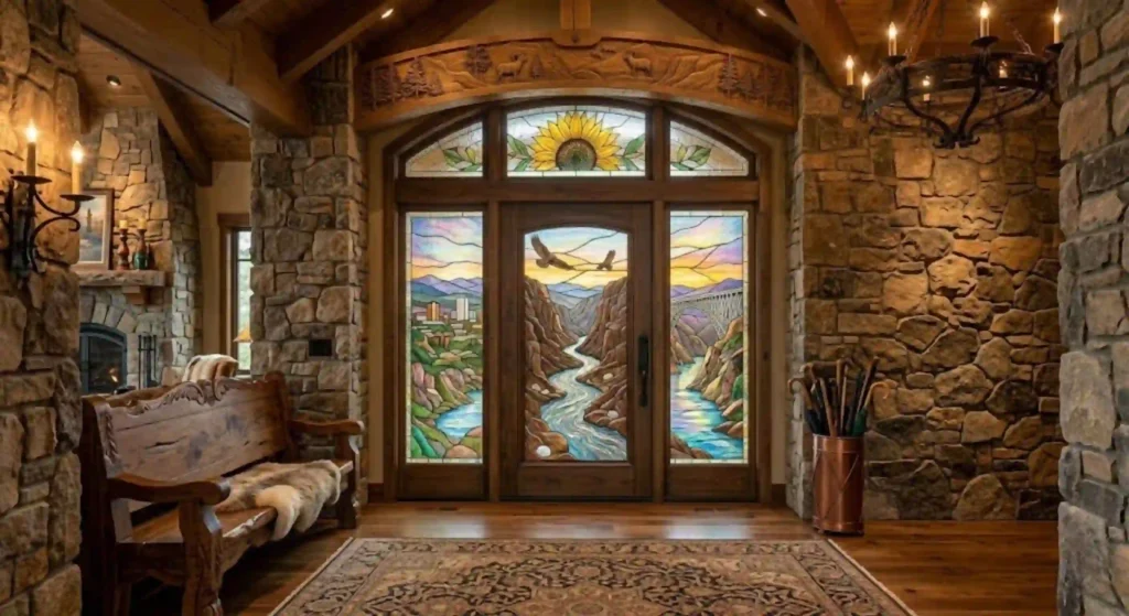 Finished custom front entry design for Canon City homeowner