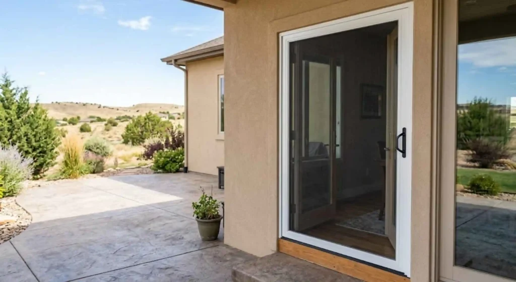 Completed professional screen door repair project in Pueblo West
