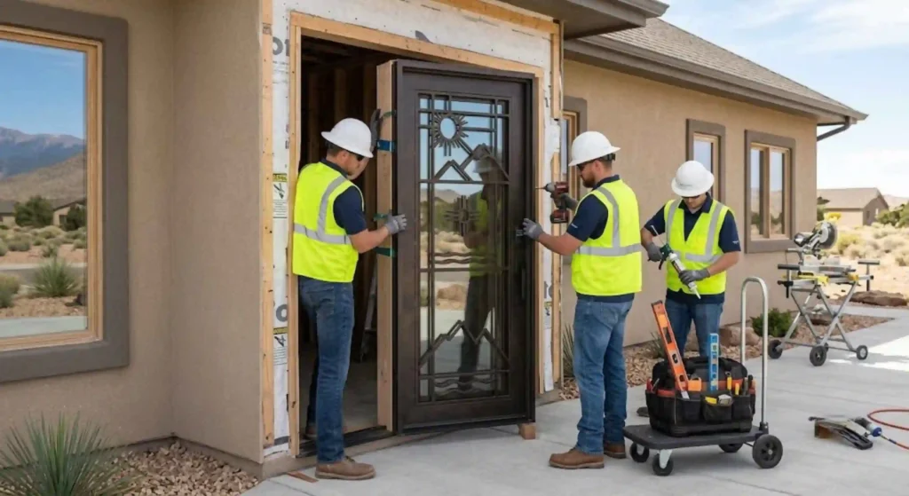 Professional entry door installation process in Pueblo West