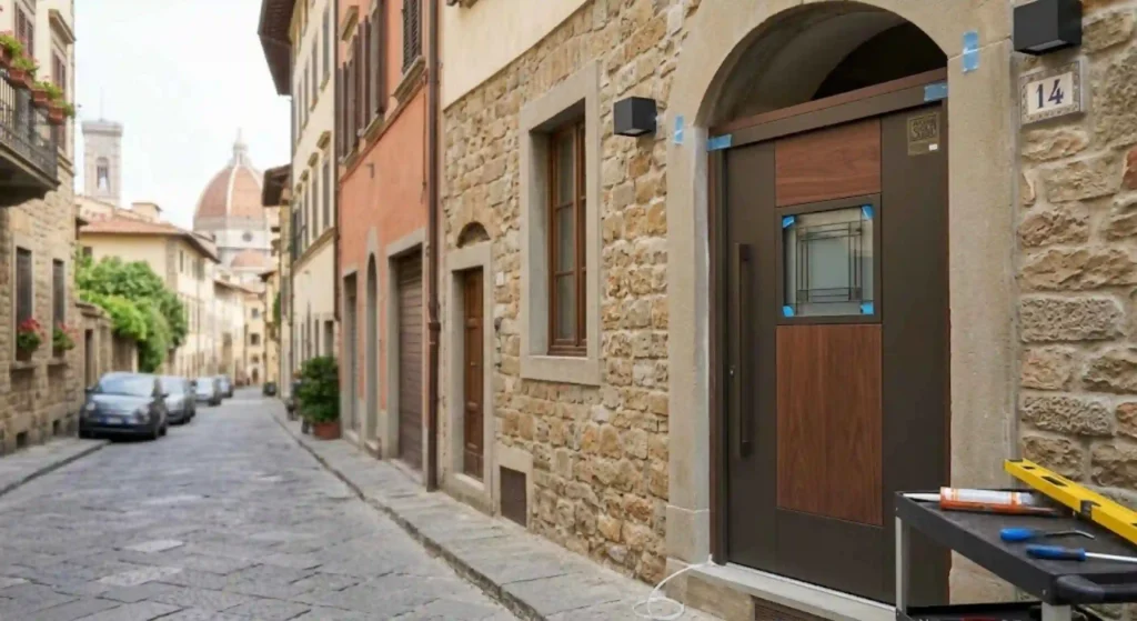 Professional residential front door installation in Florence, Colorado.